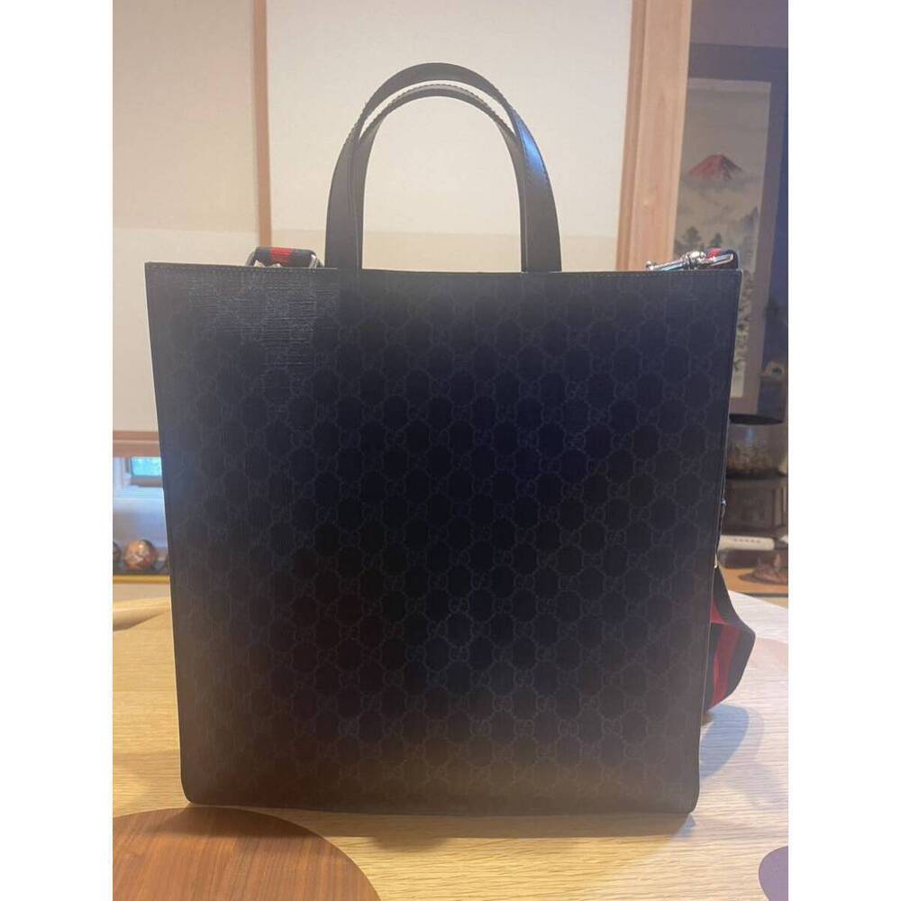 GUCCI Soft GG Supreme Canvas Tote Bag Shoulder Black - Picture 3 of 4